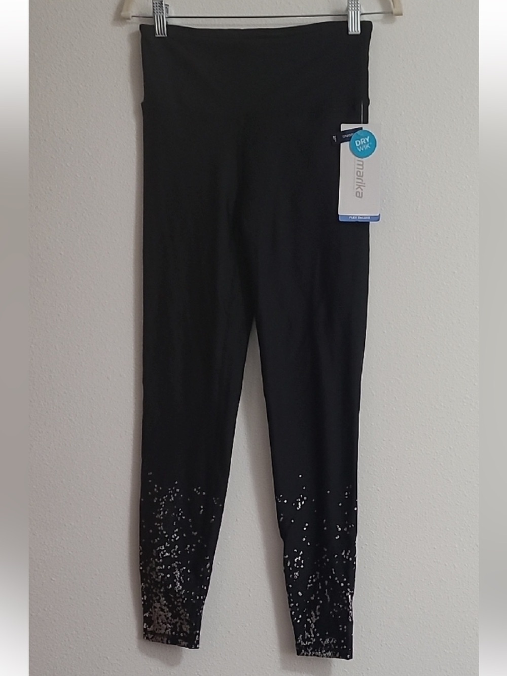 Marika Flex Deluxe NWT Size M 27” Black Yoga Leggings Dry Wik